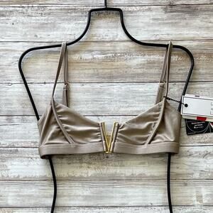 Fae Swimwear HERBERT Bikini Top - Toffee - V-Buckle -Bralette - Size XS - NWT